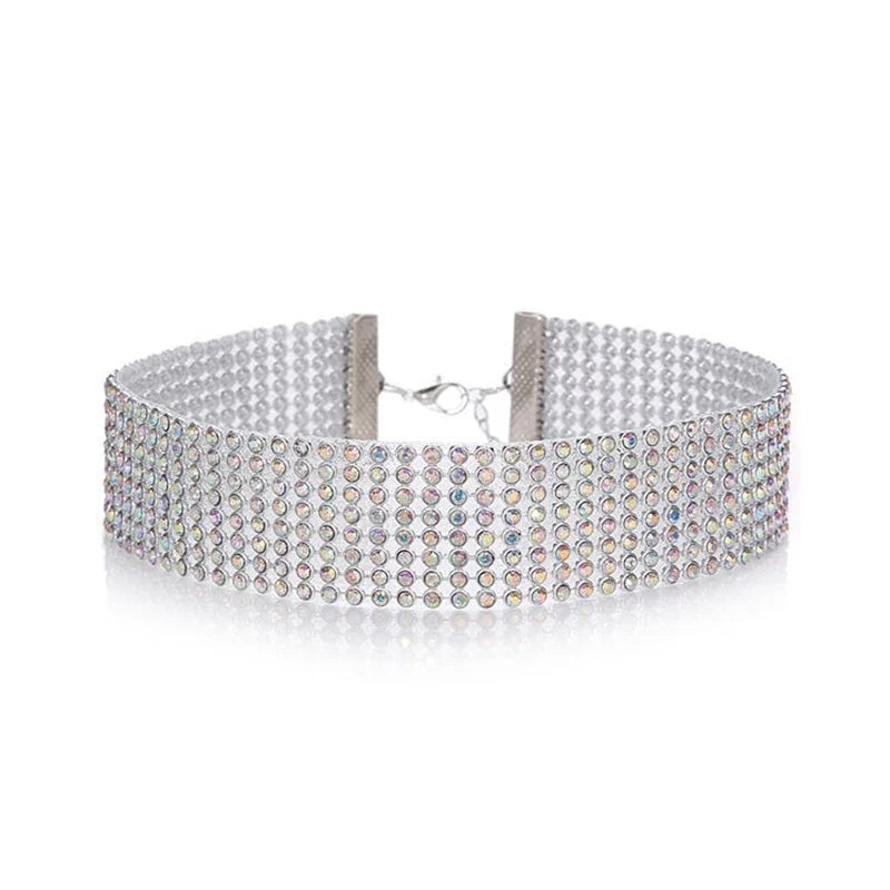 TOP Quality Cool Shiny Rhinestone Bundle Neck Popular Element Collar Necklace Punk Hip Hop Women's Choker Gift Korean Jewelry