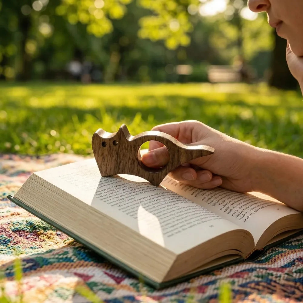 Wooden Pet Cat Dog Reading Bookmark Bookmarks Rings School Supplies Student Pages Guide Marker Marking Sign Book Page Holder
