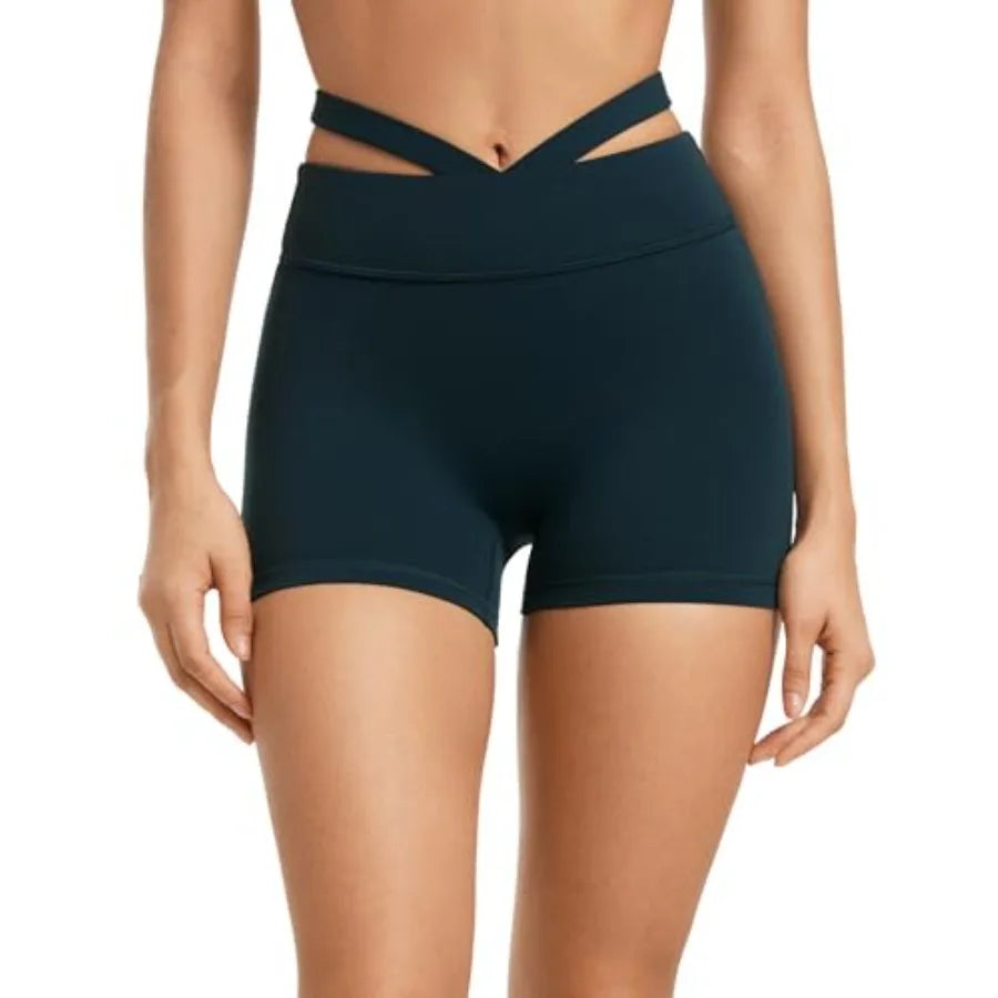 INGIA Womens 4 High Waist No-Seam Biker Shorts