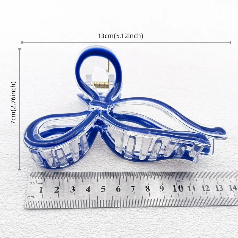 13cm Simple and Versatile Hollow Streamer Bow Ties Oil Dripping Plastic Hair