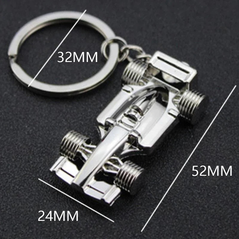 Mini Formula 1 Racing Car Keychain | Zinc Alloy Key Ring for Men