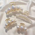 1/4pcs White Pearl Hair Clip Claw for Woman Korean Elegant Shark Clip Fashion Girl's Ponytail Clip Hair Accessories