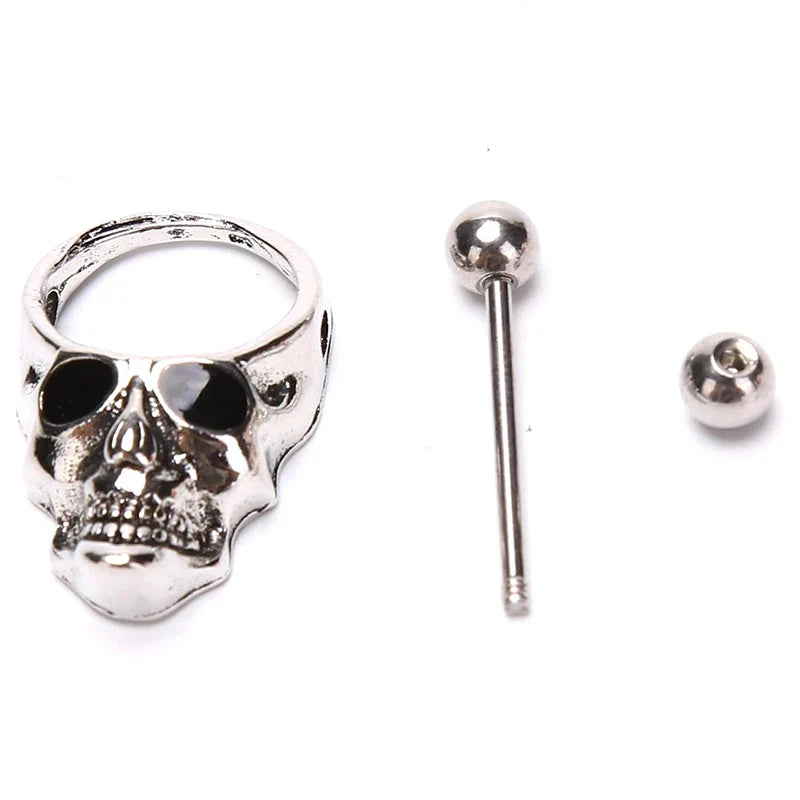 Hot! Skull Bars Nipple Ring Piercing Bar Stainless Steel Barbell Body Breast Jewelry