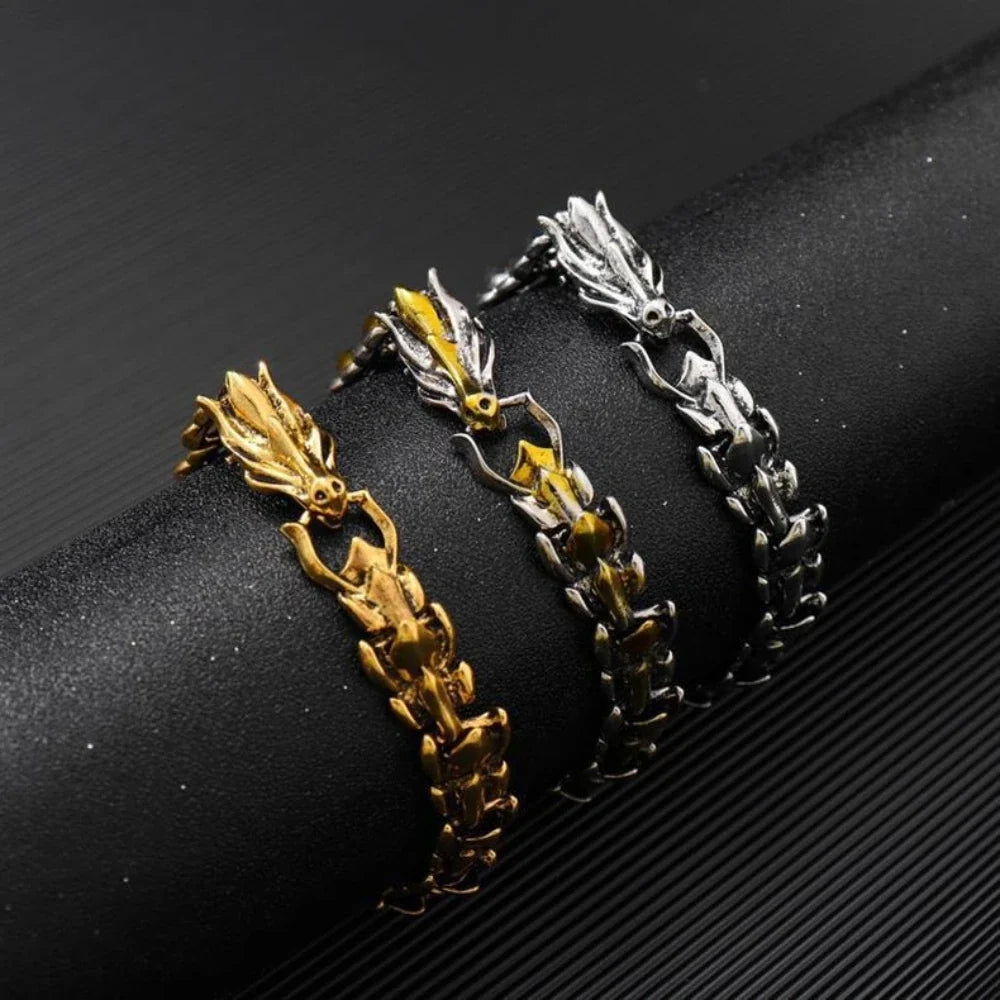 Hip Hop Punk Dragon Bracelet | Unisex Metal Chain Bracelet