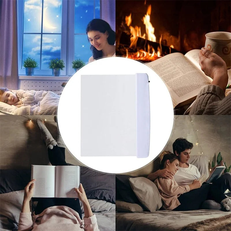 LED Book Light Eye Caring Flat Plate Panel Bookmark Light | Portable Reading Lamp for Bed Travel