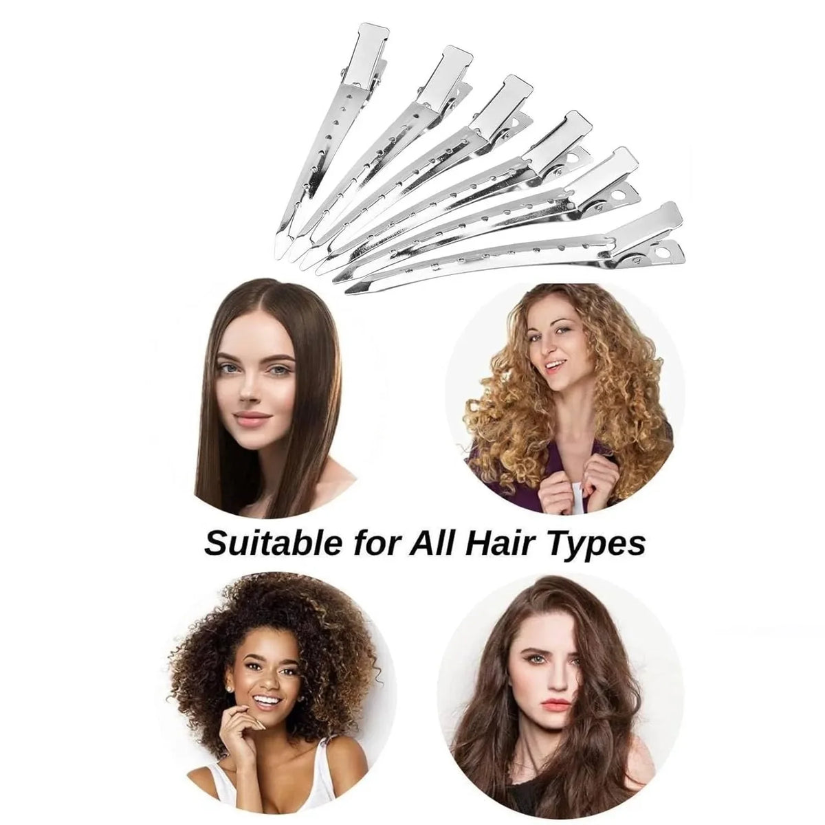 Hair Salon Hair Clips Metal Duckbill Crocodile Curling Hair Styling Clips Barber Shop Hair Positioning Clips Women Hair Clips