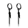 Vintage Punk Stainless Steel Stud Earrings for Men Women | 1 Pair Black Earrings Set