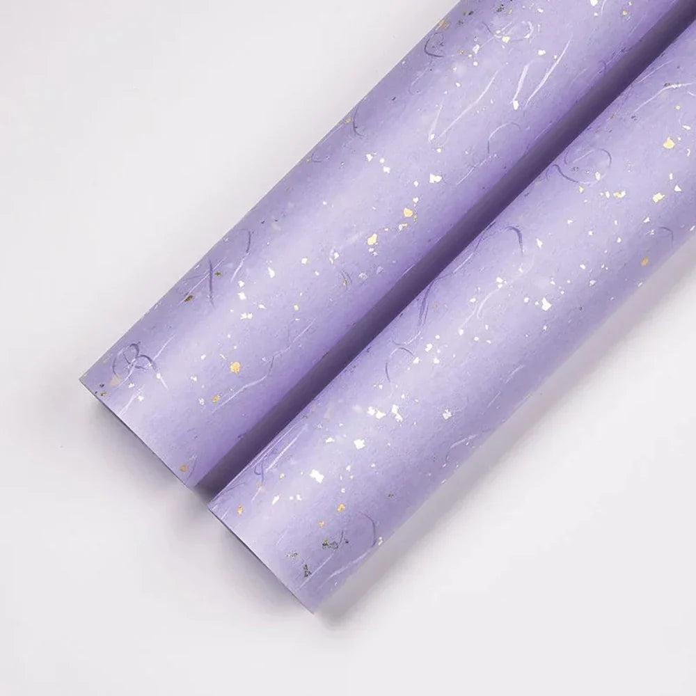 23.6 Inch Floral Wrap Set | DIY Bouquet Wrapping Paper with Gold and Silver Sparkle