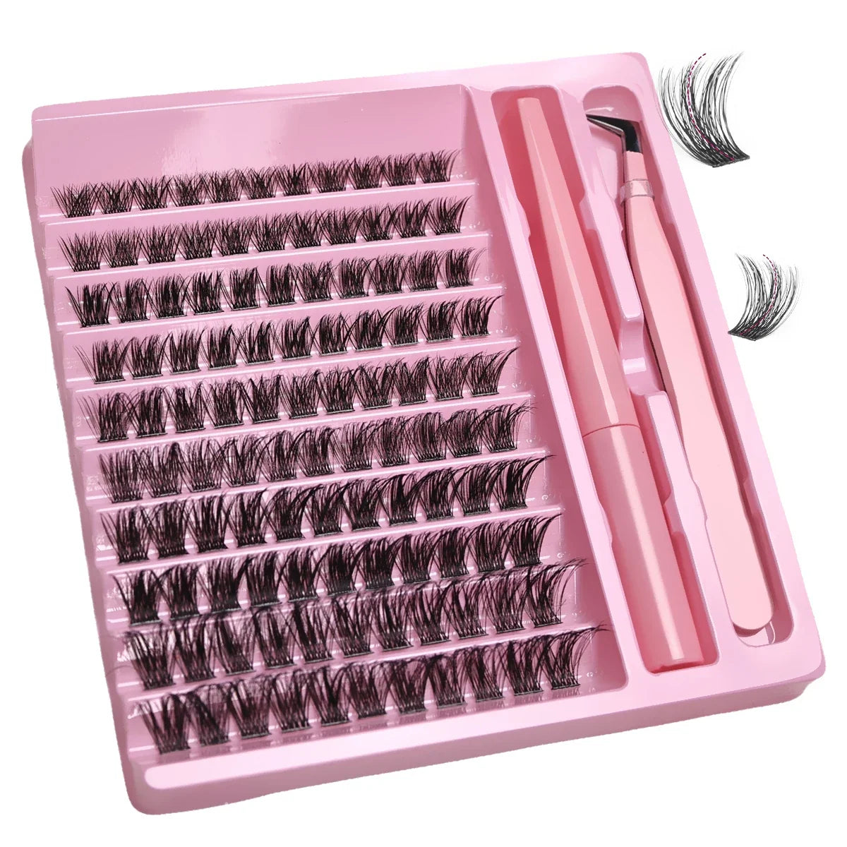 DIY Lash Clusters Extension Kit 110 Clusters Bond Individual Lashes Kit Cluster Lashes Wispy D Curling False Eyelash Clusters