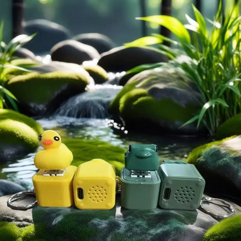 Funny Croaking Frog Duck Keychain | Rechargeable LED Fidget Clicker