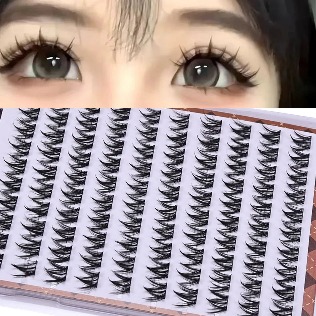 Glue-free Thick Natural Curling Self-adhesive False Eyelashes with W-shaped Design for Voluminous Manga Eyes