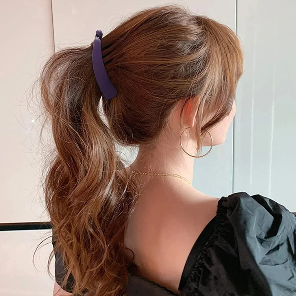 Solid Color Frosted Banana Clip Fashion Banana Ponytail Holder Korean Style Hair Clip Hairpins Barrettes Women Hair Accessories