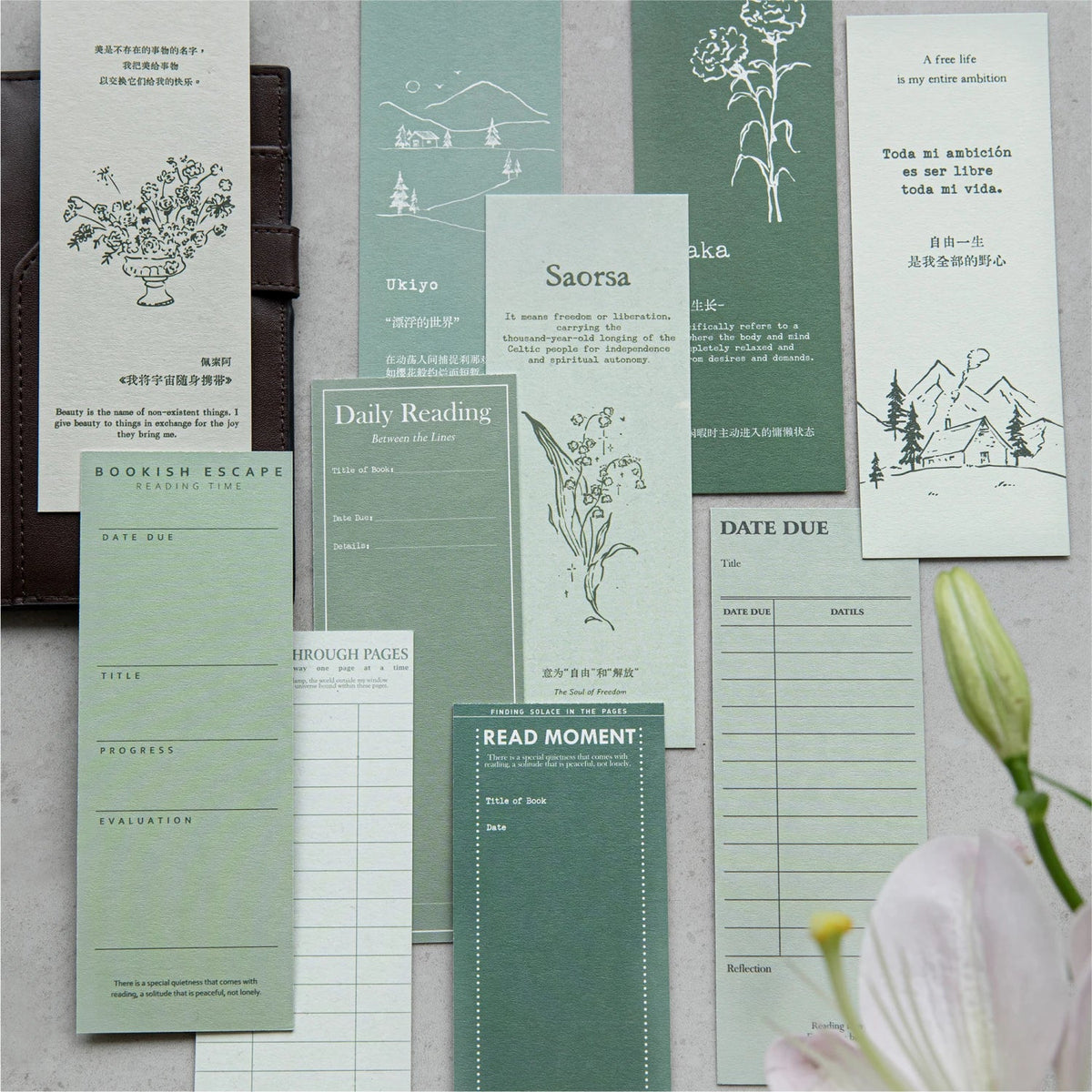 Journal GO 5pcs Ins Style Vintage Bookmark Creative Notes Book Mark for Students School Office Supplies Stationery