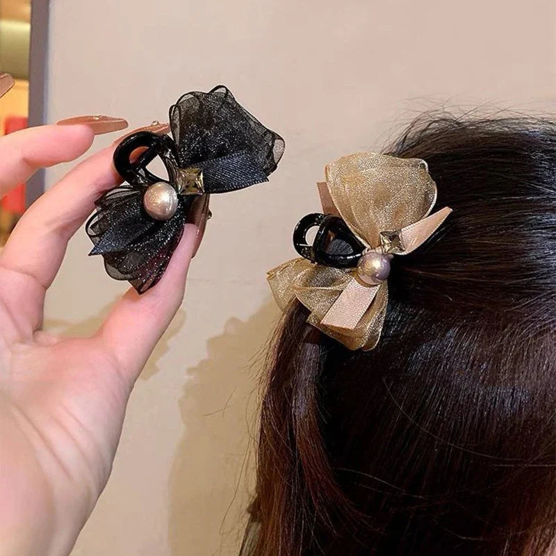 New Elegant Bowknot Hairpin For Women Girls Sweet Bowknot Barrettes Fashion Small Hair Claw Versatile Hair Accessories Gifts
