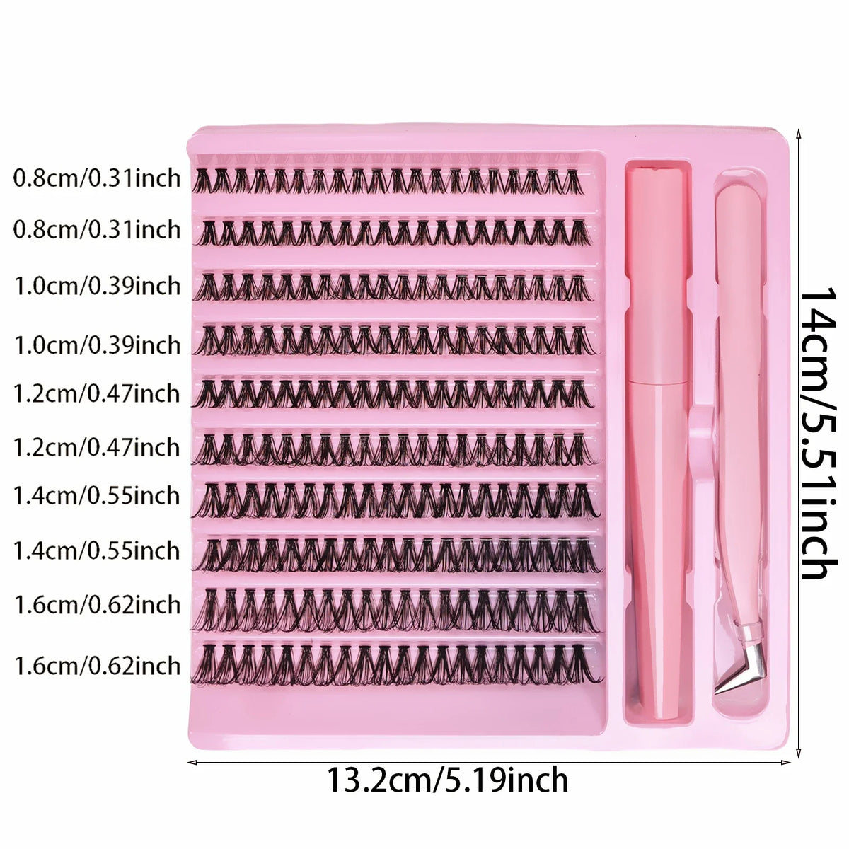DIY Lash Extension Kit 200pcs Lash Clusters With Bond Lashes Kit Cluster Lashes D Curling False Eyelash Clusters With Tweezers