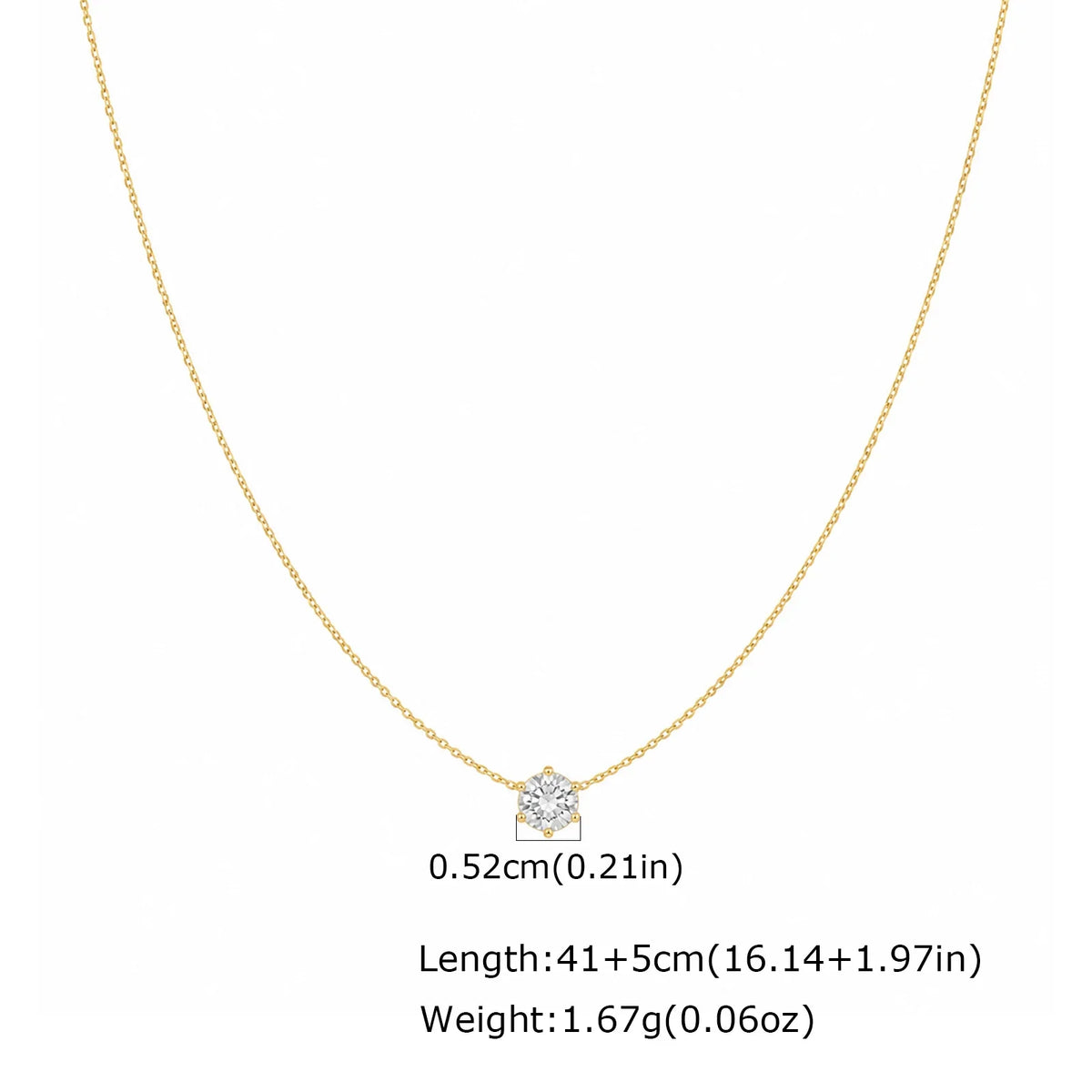 Minimalist Solitaire Zircon Choker Necklace, Crystal Pendant, 18K Gold Plated Stainless Steel Clavicle Chain Jewelry