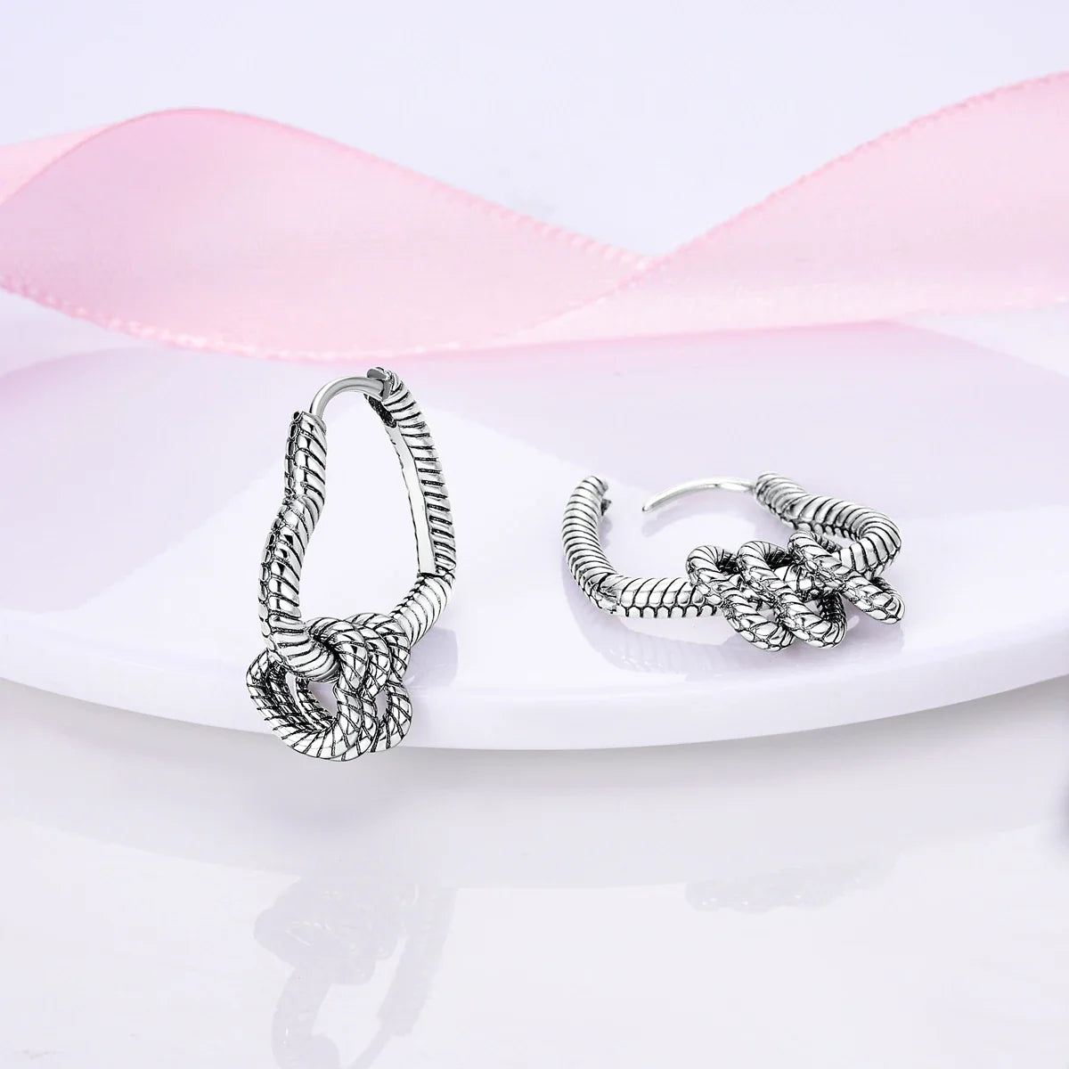 925 Sterling Silver Hoop Earrings with Zircon | Classic U-Shaped Women Jewelry