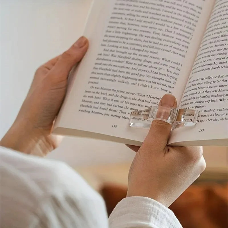 Clear Acrylic Book Page Holder Thumb Reading Helper Reusable Page Spreader Book Holder for Reading Notebook Sheet Fixing