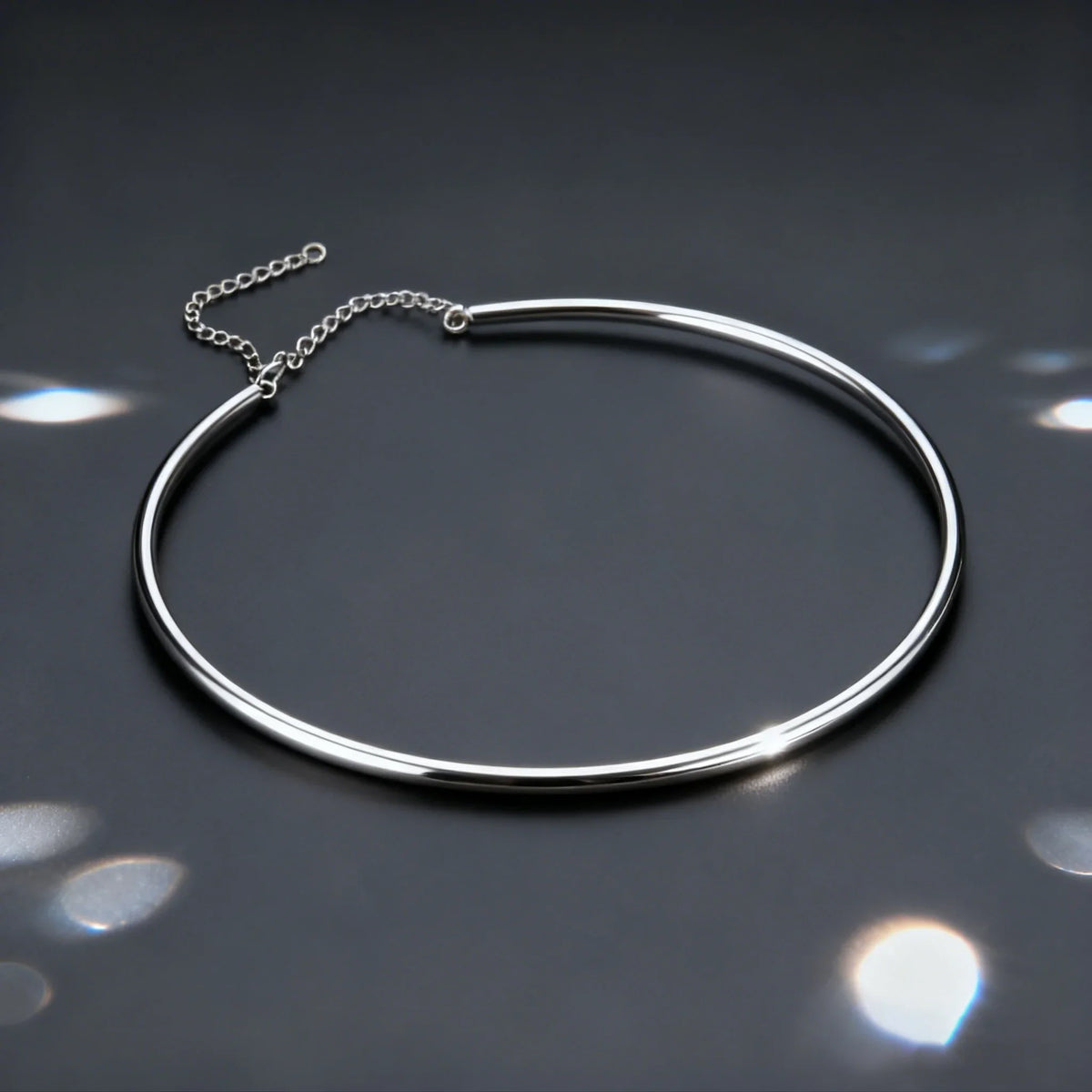 Dainty 4MM Wide Choker Necklace for Women,Silver Color Stainless Steel Necklaces, Torques Young Girls Gift Waterproof Jewelry