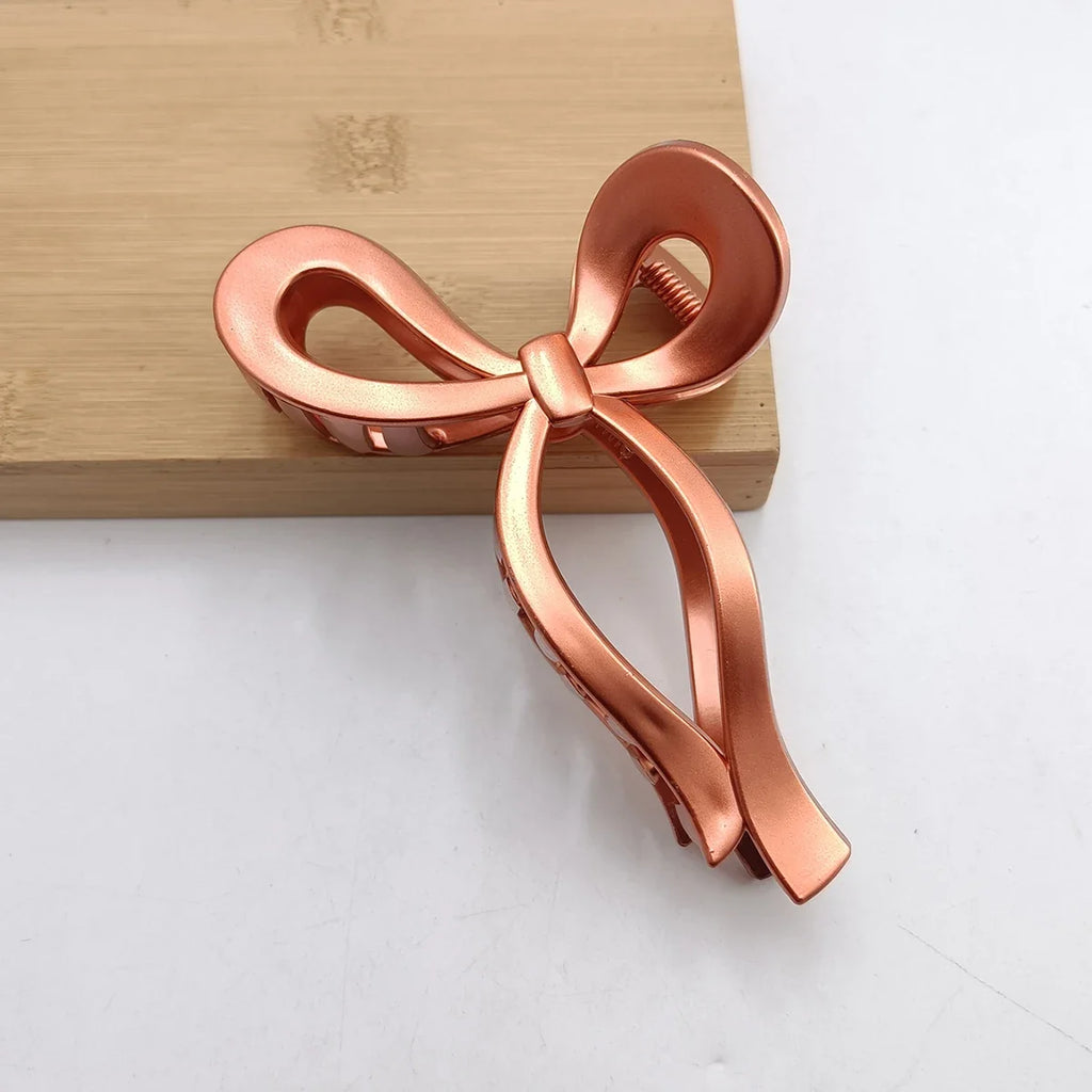 13cm New Elegant Metallic Color Ribbon Bow Hair Clip