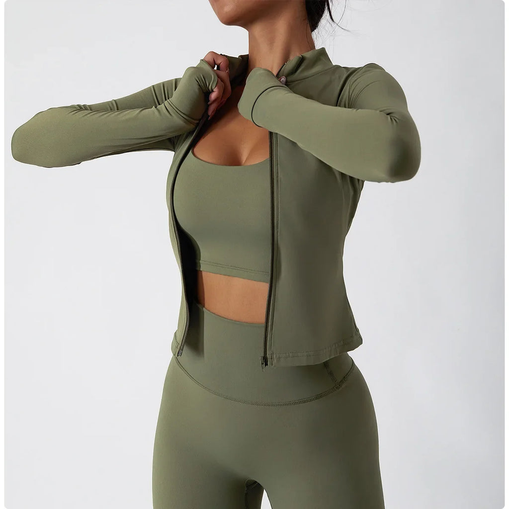 Women Zip Long Sleeve Sports Jacket