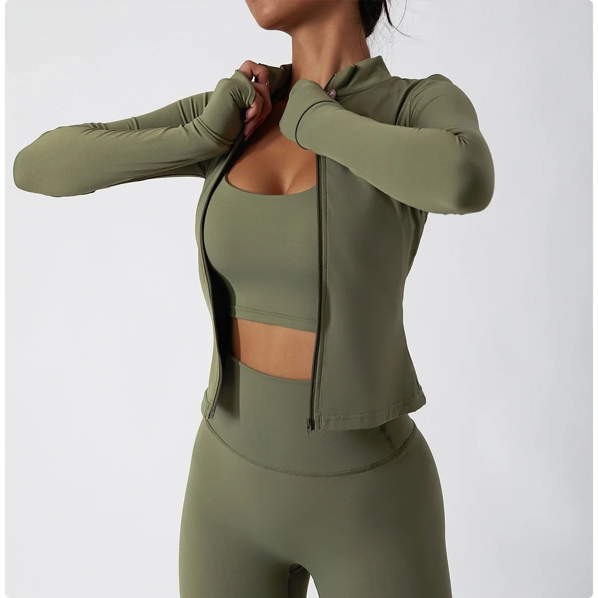Women Zip Long Sleeve Sports Jacket