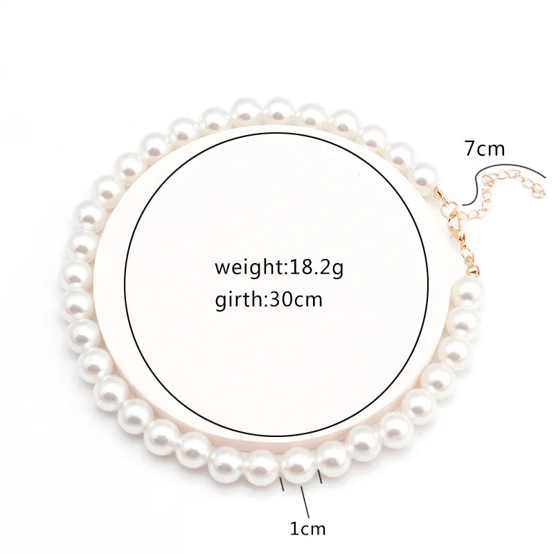 Imitation Pearl Necklace Adjustable Elegant Irregular Beads New Trend Date Wedding Party Jewelry Women Girls Gift