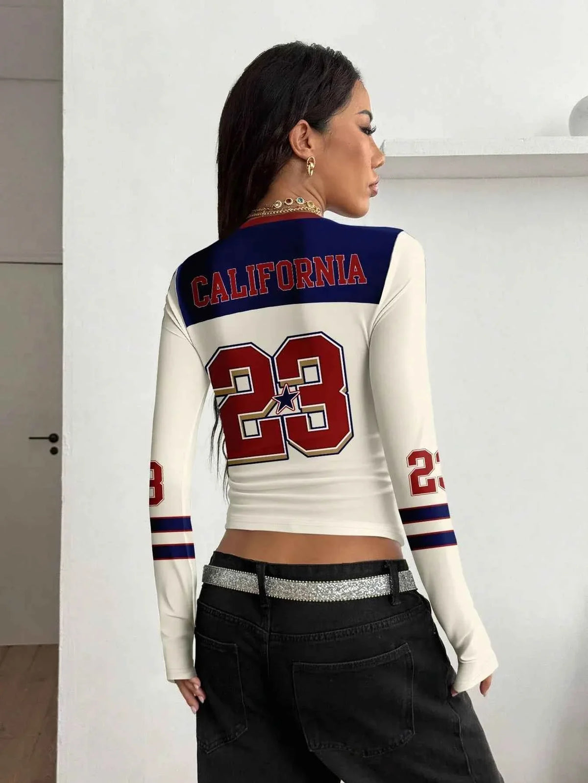 Y2K Racing Bustier Tee - Two Tone Moto Style