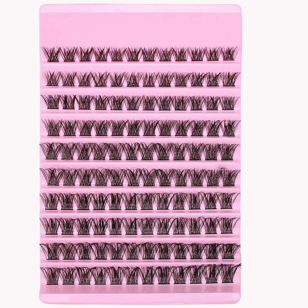 Lash Clusters 120Pcs D Curl Fluffy Volume Individual Lashes Natural Wispy DIY Eyelash Extensions Cluster Lashes for Home Use