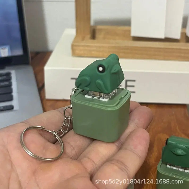 Funny Croaking Frog Duck Keychain | Rechargeable LED Fidget Clicker