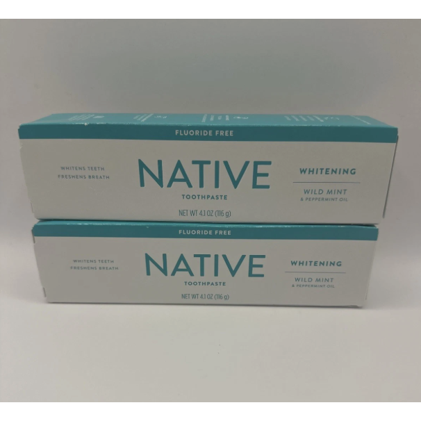Native Whitening Wild Mint & Peppermint Oil Fluoride Free Natural Toothpaste - 4.1oz