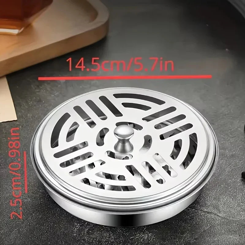 Stainless Steel Mosquito Coil Holder with Lid | Portable Outdoor Mosquito Repellent Burner