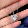Huitan Heart Women Pendant Necklace Romantic Wedding Party Simple Style Accessories Inlaid Shining CZ Fashion Lady Jewelry Gift