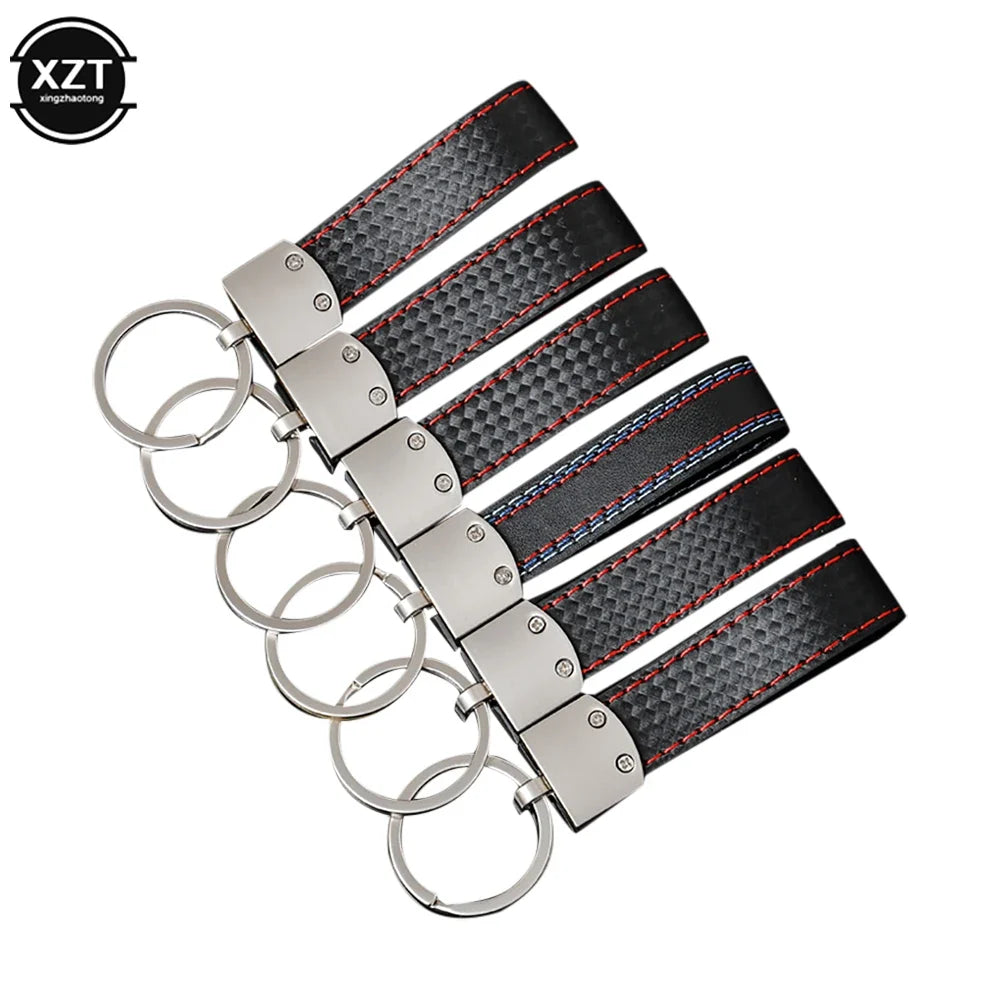 WYMECT Leather Car Keychain | Stylish Key Ring for Audi VW BMW