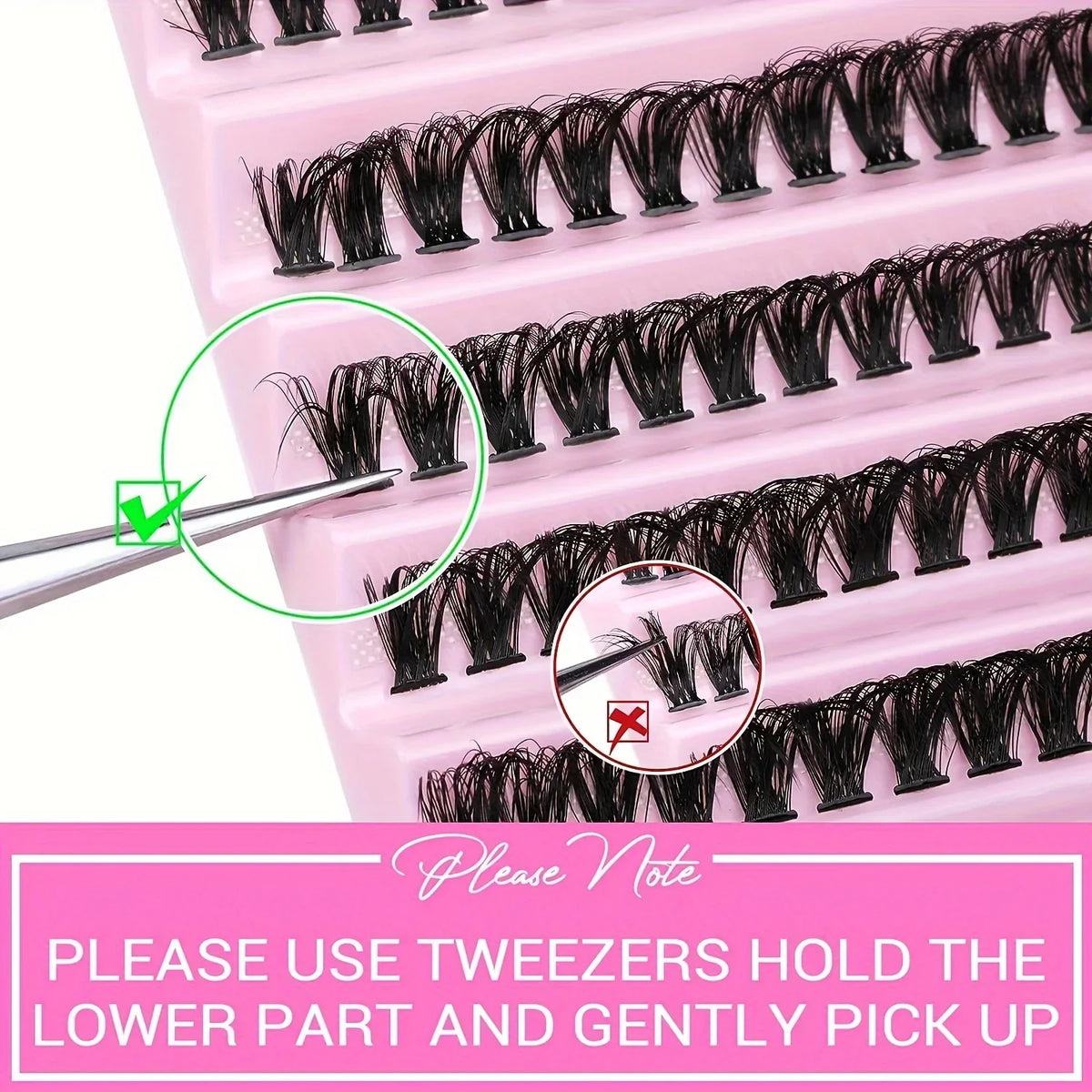 200pcs Lash Clusters Natural Look Wispy Lashes 9-16mm D Curl Eyelash Extensions Fluffy 3D Thick Volume False Eyelash