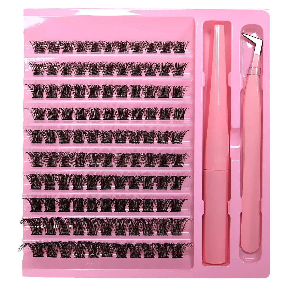 DIY Lash Clusters Extension Kit 110 Clusters Bond Individual Lashes Kit Cluster Lashes Wispy D Curling False Eyelash Clusters