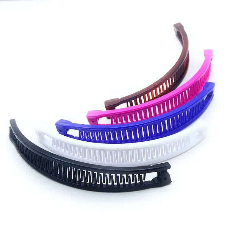 Solid Color Ponytail Hoder Hair Clamp Banana Hair Clips Women Hair Claw Barrettes Hairpins Fashion Styling Accessories for Girl