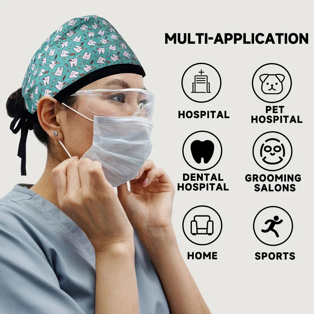 Cartoon Print Medical Scrub Cap