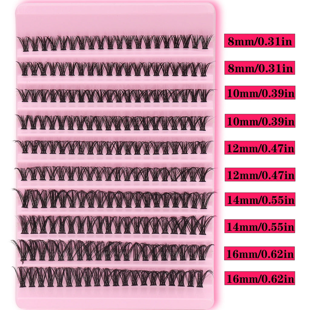 Lash Clusters D Curl Individual Lashes Fluffy Volume DIY Eyelash Extensions Thick Cluster Lashes for Home Use