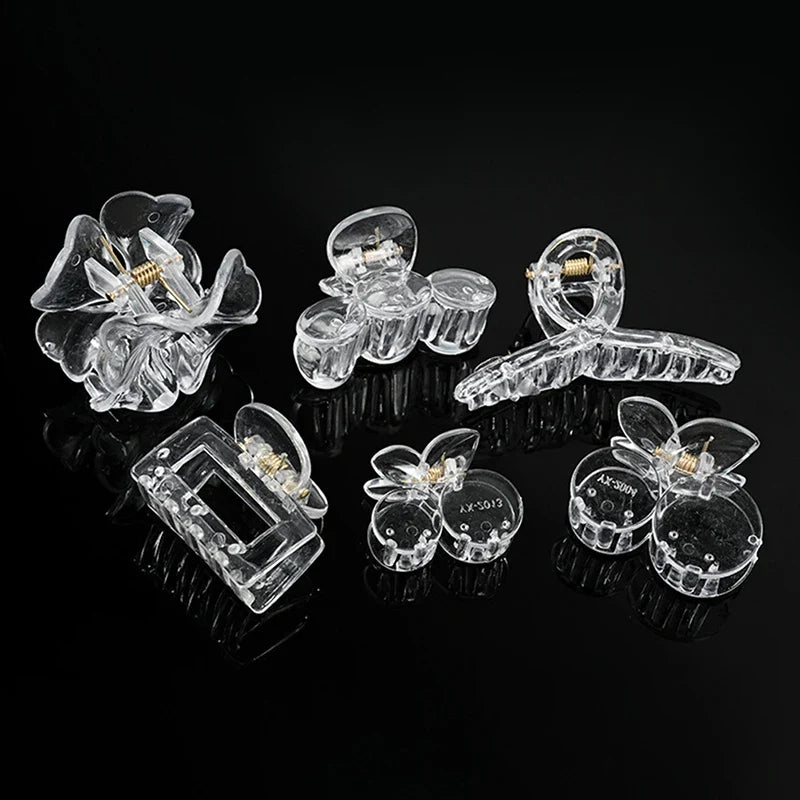 Acrylic Clear Claw Transparent Plastic Hair Clips Blank Hairpin Base for DIY Jewelry Making Fashion Girls Hair Accessories