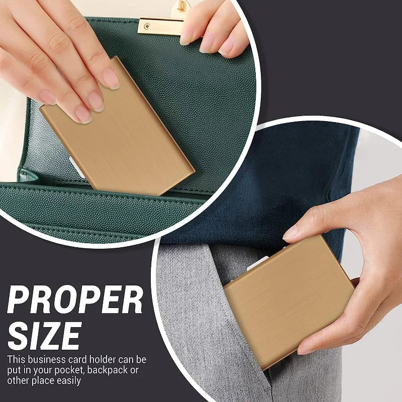 RFID Blocking Credit Card Holder | Slim Metal Wallet for 6 Cards