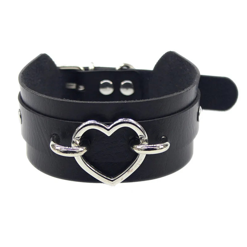 Pink Harajuku Gothic Spike Rivet Star Necklaces Collares Hip Hop Rock Black Bowknot PU Lace Leather Sexy Y2K Girl Choker Jewelry