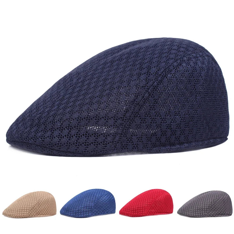 Summer Mesh Beret Hat | Unisex Newsboy Flat Cap for Casual Wear