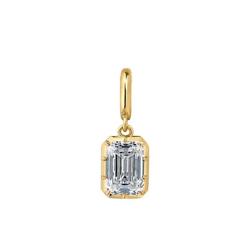 Minimalist Women's Geometric White Zircon Necklace Thin Bead Chain Pendant Non-fading for Casual Wear Birthday Gift