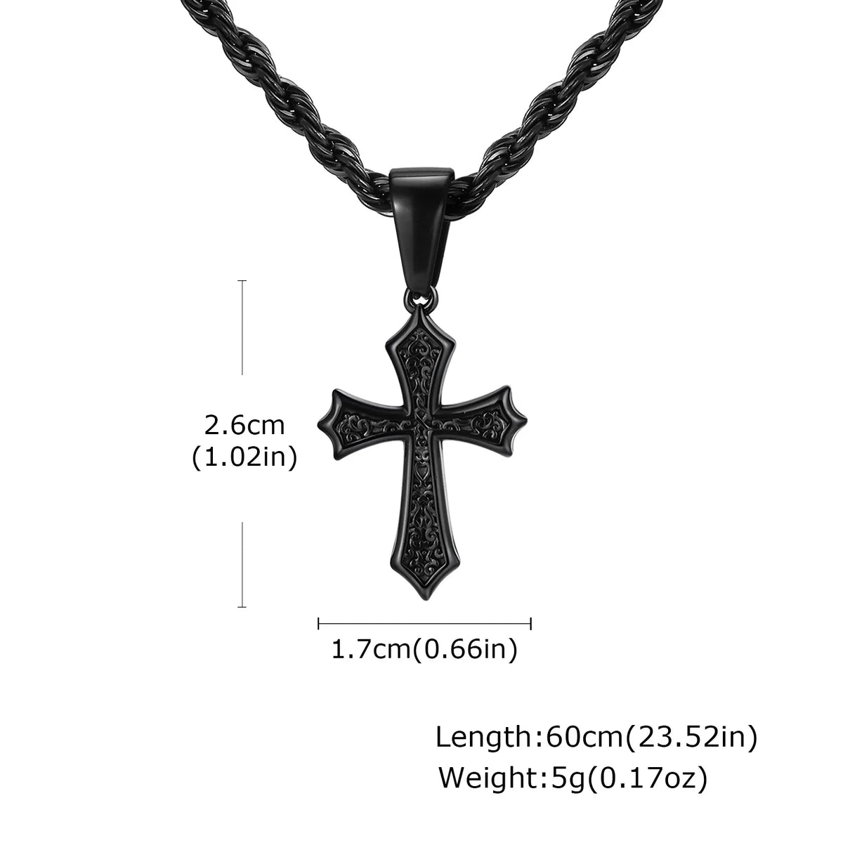 Hiphop Cross Necklace for Men Women | Stainless Steel Cross Charm Trendy Jewelry Gift