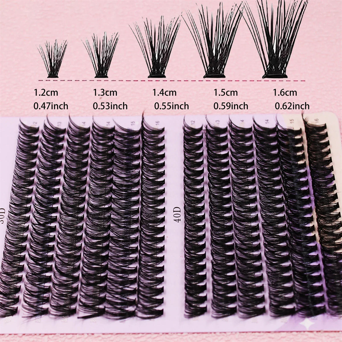 30/40D 12-16mm Mix D Curl Cluster Lashes Individual Lashes Lash Extensions Clusters Lashes Soft Natural False Eyelashes