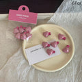 6PCS Korea Style Cute Pink Heart Hairpin Mini Hair Claw Grips For Girls Women Children Kids Gift All-match Hair Clip Accessories