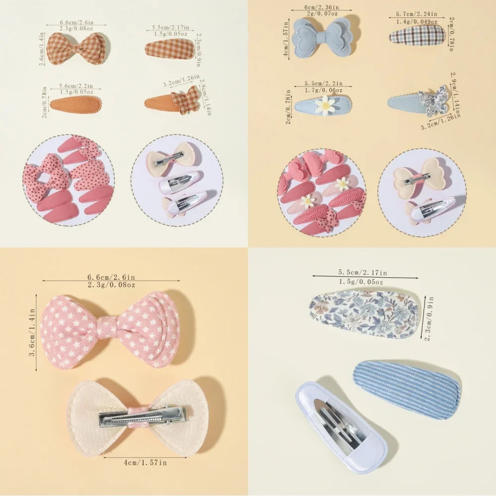 10PCS/Set New Fabric BB Hair Clip Children's Girls' Teenagers' Side Bangs Clip Girls' Party Daily Decoration Hair Accessories