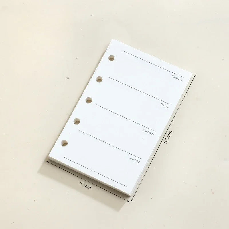 M5 Loose Leaf Notebook Refill Spiral Binder Inner Page Grid Blank Line Diary Agenda PlannerSchool Stationery