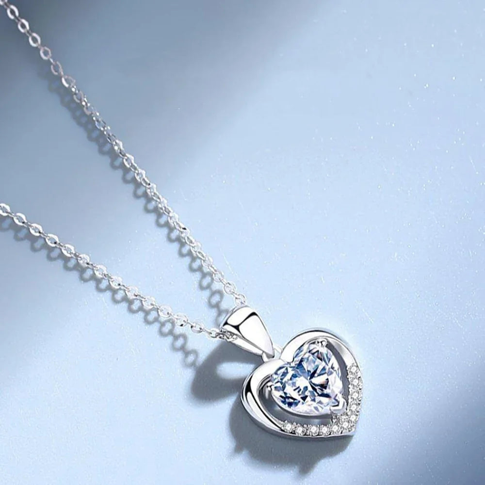 Eternal Heart Love Necklace Women's High End Stainless Steel Clavicle Chain Accessories Jewelry Valentine's Day Gift